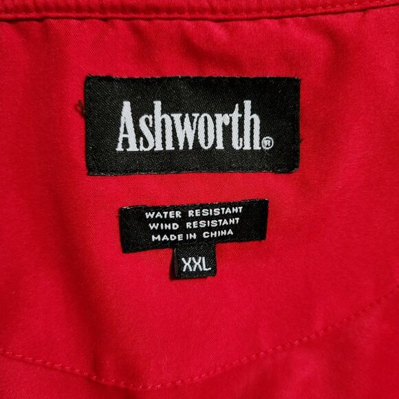 Ashworth Mens V-Neck Windbreaker Red 2006 US Open Widget Foot Golf Club Size XXL - Picture 7 of 10